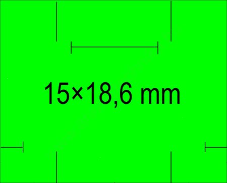 15x18,6mm FLUO zöld árazószalag u.gy.