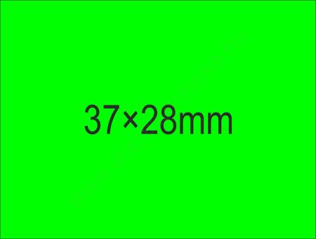 37x28mm árazócímke - fluo zöld  (500db/tek) (24tek/#)