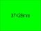 37x28mm árazócímke - fluo zöld  (500db/tek) (24tek/#)