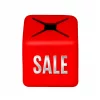 Méretjelző karika vállfára PIROS kocka - SALE (fényes ezüst felirat)