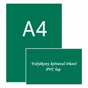 A4 zöld PVC lap [210x297mm] folyékony krétával írható