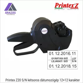 PRINTEX Z20 S/N kétsoros dátumozógép 12+12 karakter