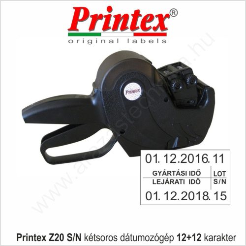 PRINTEX Z20 S/N kétsoros dátumozógép 12+12 karakter