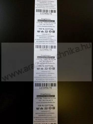 Szatén ruhacímke 40mmx250 méter -NEM foszlós