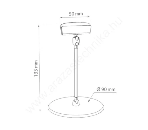 Talpas KEREK akril kartontartó Clip50 (10cm szár)