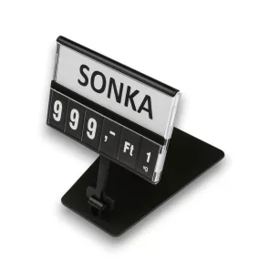   Árkazetta SZETT 74x51mm lapozható számok+10cm_szár+TALP - fekete