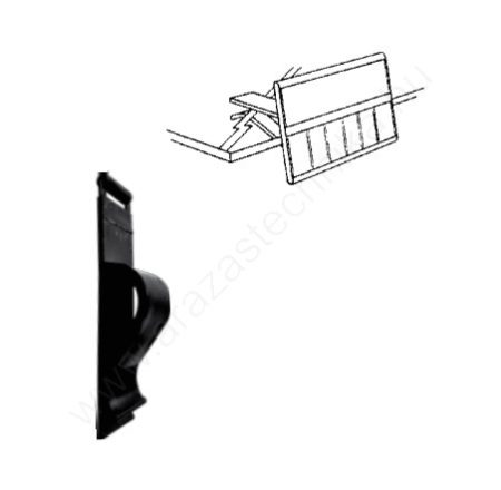 Árkazetta rögzítő - CLIP üveglapra - FEKETE (+adapter)