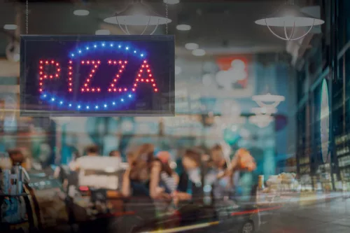 LED tábla Securit – PIZZA