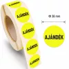 38mm körcímke - PALEO felirat - sárga