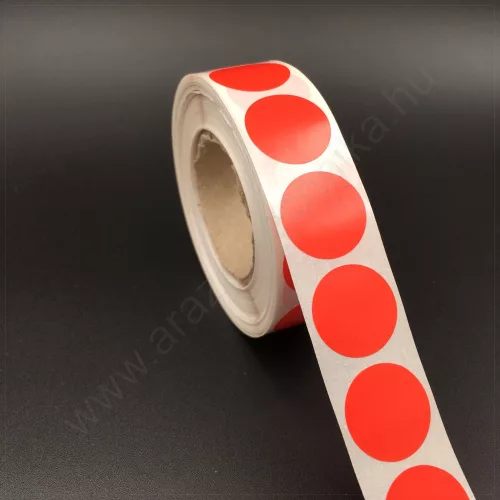 20mm PP - PIROS körcímke - REM. visszaszedhető (1.000db)