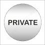 Piktogram - PRIVATE - 83mm kör szálcsiszolt ezüst tábla