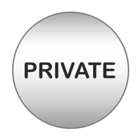 Piktogram - PRIVATE - 83mm kör szálcsiszolt ezüst tábla
