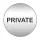 Piktogram - PRIVATE - 83mm kör szálcsiszolt ezüst tábla