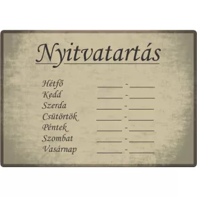 NYITVATARTÁS matrica A5 - RETRO