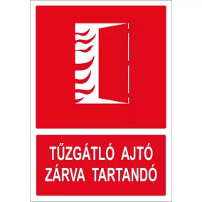 Tűzgátló ajtó - A5 utánvilágító matrica