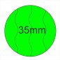 35mm BIZTONSÁGI - Fluo ZÖLD körcímke (2.000 db/tek)
