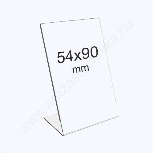 Árcímke tartó plexi 54x90 mm - álló