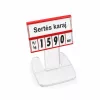 Árkazetta SZETT 74x51mm lapozható számokkal (piros keret) + 5 cm akril TALP
