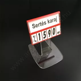   Árkazetta SZETT 74x51mm lapozható számokkal (piros keret) + 5 cm akril TALP