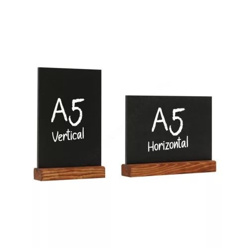 RUSTIC A5 álló krétatábla - fa talp