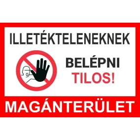 Magánterület - A4 tábla (UV álló kültéri festék)