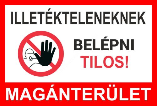 Magánterület - A4 tábla (UV álló kültéri festék)