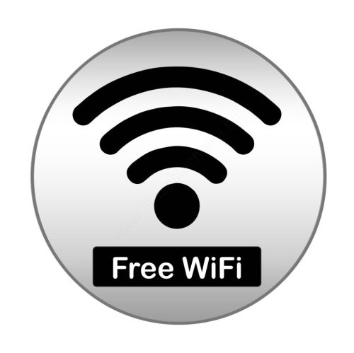 Piktogram - WIFI - 83mm kör szálcsiszolt ezüst tábla