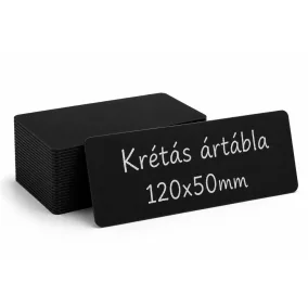Krétás ártábla 120x50 mm - FEKETE SAFE FOOD