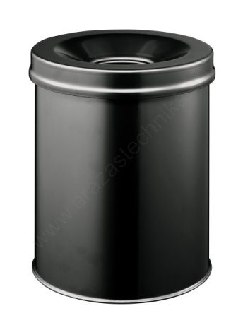 Szemetes SAFE 15L (3305-01) acél TŰZbiztos hulladékgyűjtő - fekete