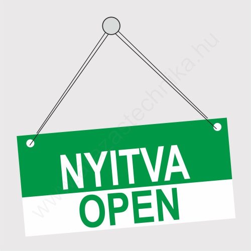 NYITVA-ZÁRVA OPEN-CLOSED 20x10cm tábla (zöld-piros)