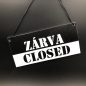 NYITVA-ZÁRVA OPEN-CLOSED tábla 200x100mm (fekete-fehér)