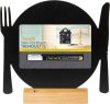 FBT-PLATE Kréta tábla tányér fatalppal