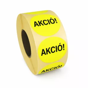   35mm fluo CITROM körcímke - AKCIÓ (1.000 db/tek) visszaszedhető ragasztóval