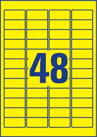 Időjárásálló poliészter címke 45,7x21,2mm (Avery L6103-20) sárga 