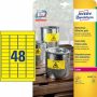 Időjárásálló poliészter címke 45,7x21,2mm (Avery L6103-20) sárga