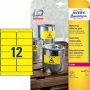 Időjárásálló poliészter címke 99,1x42,3mm (Avery L6107-20) sárga