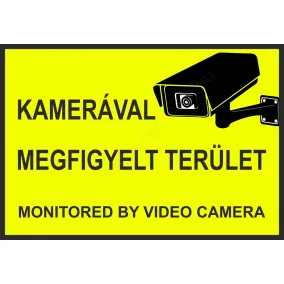   Kamerával megfigyelt terület - A4 MATRICA (UV álló) - sárga