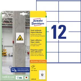 L7875-20 Avery szuper öntapadó címke - fehér 105x48mm