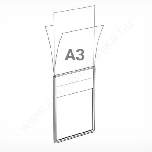 Információs állvány - A3 plakátkeret + (kihúzható SZÁR 2x75 cm) + PVC lapvédő fólia