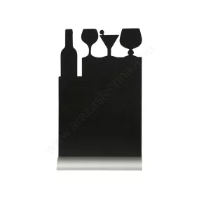   Menütartó krétás - KOKTÉL sziluett - alumínium talp Securit® (FBTA-COCKTAIL)