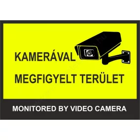   Kamerával megfigyelt terület - A5 MATRICA (UV álló) - sárga