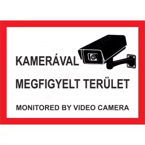   Kamerával megfigyelt terület - A5 MATRICA (UV álló) - piros