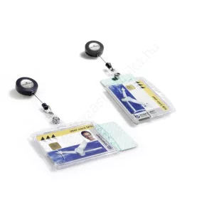   Azonosítókártya AKRILL DUO - zárt tok (8224-19) kihúzható csipesz