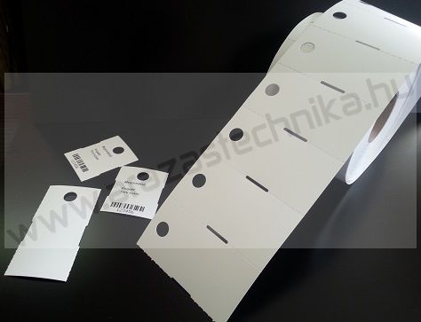 Függő etikett PVC 50x25mm - időjárásálló etikett - (10mm függesztő lyuk) (1.000db/tek)