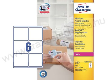 99,1 x 93,1 mm fehér csomag címke -Avery L7166-100