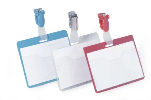 Látogatói névkitűző 60x90mm - piros (8106-03) (25szett) - KIFUT!