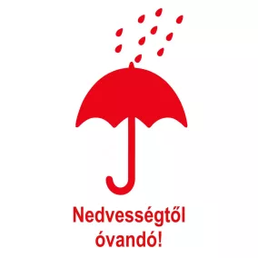   Piktogram 100x60mm - Nedvességtől óvandó - öntapadó címke (1.000db/40)