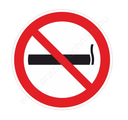 Tilos a dohányzás  - 20x18cm matrica - ÜVEGRE belülről - fehér háttér