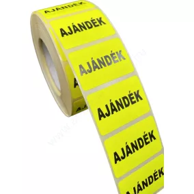   35x23mm  - AJÁNDÉK - FLUO CITROM  visszaszedhető ragasztóval (1000db)