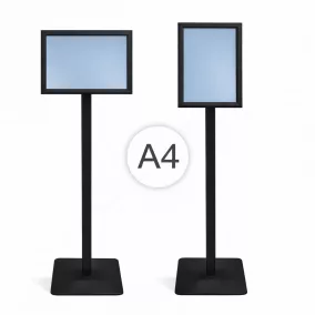 Információs állvány - A4  álló - fekvó ALU-CLICK keret - fekete